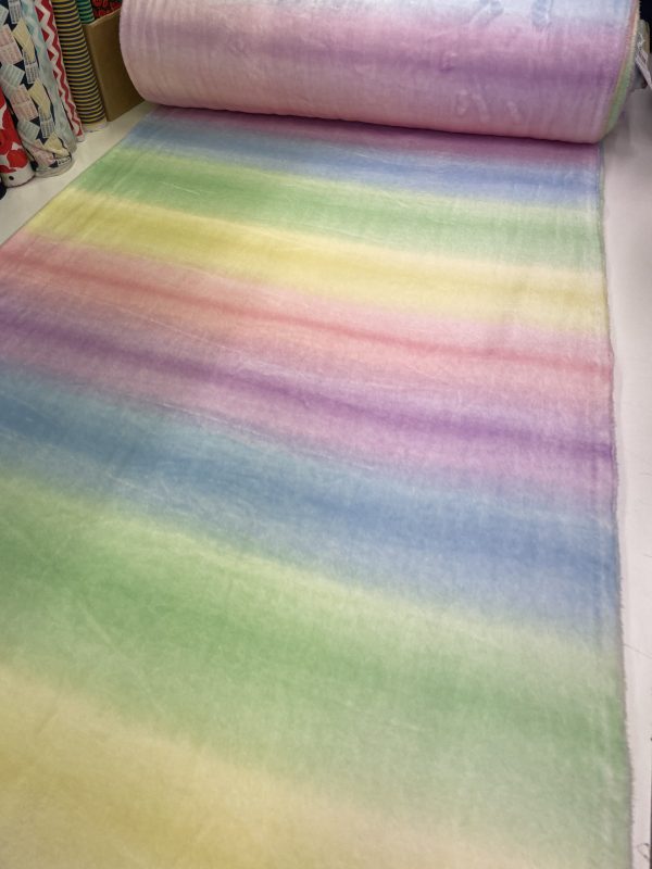 Faded Rainbow Pattern Printed Fleece